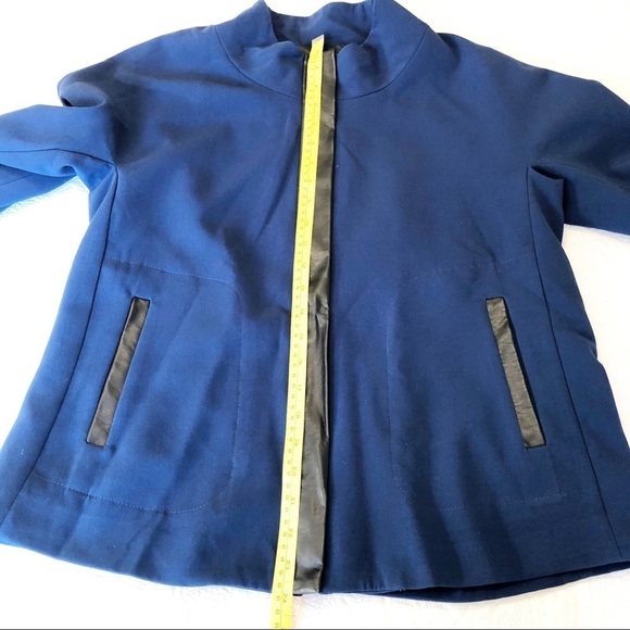 Luii Faux Leather Trim Zip Front Jacket - M - Picture 9 of 10